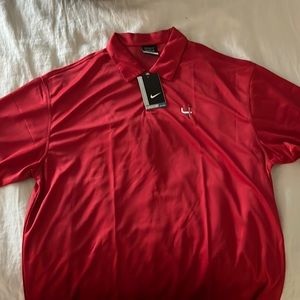 Red Nike golf shirt